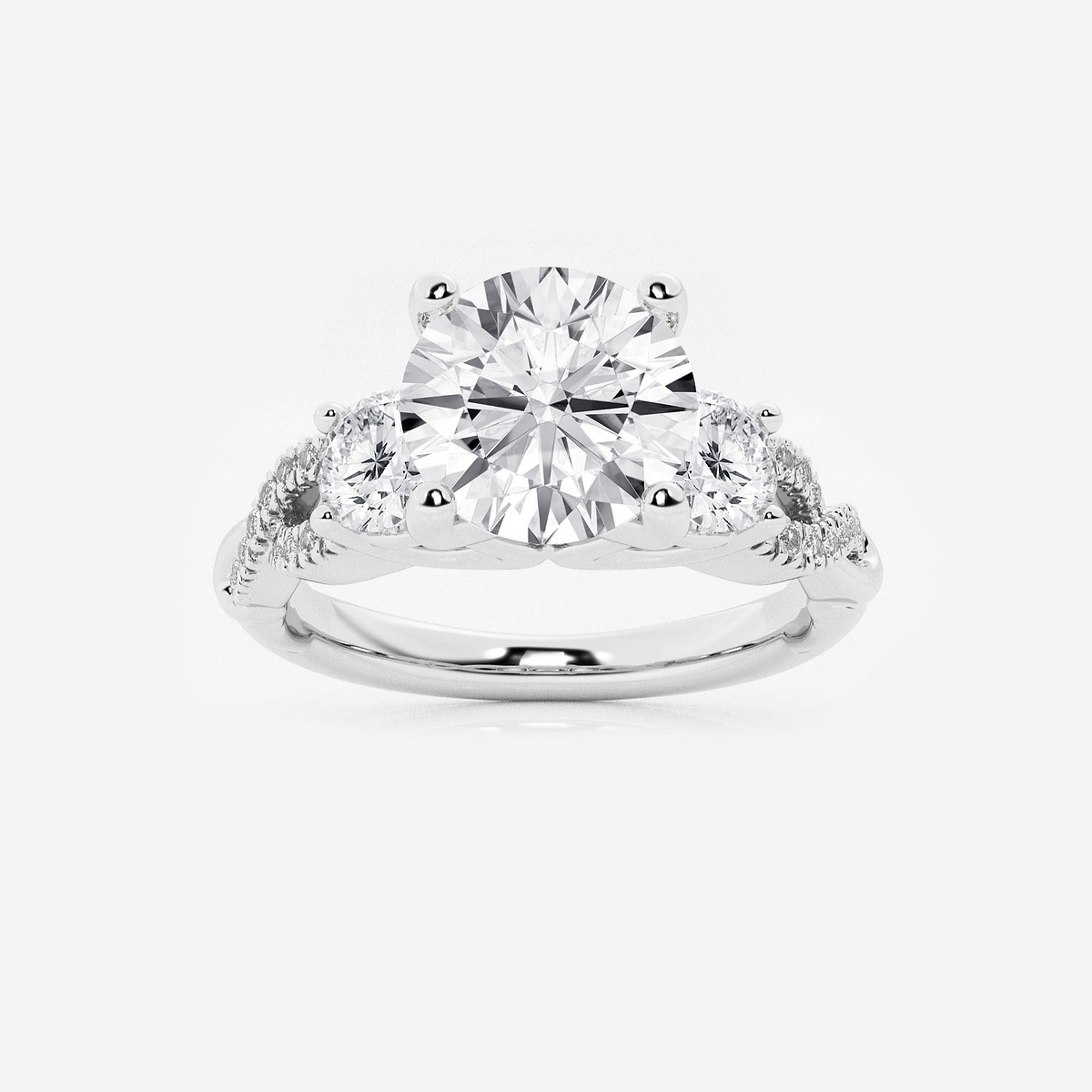 2 5/8 ctw Round Lab Grown Diamond Swirl Engagement Ring