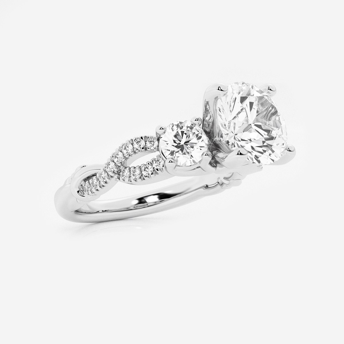 Additional Image 1 for  2 5/8 ctw Round Lab Grown Diamond Swirl Engagement Ring