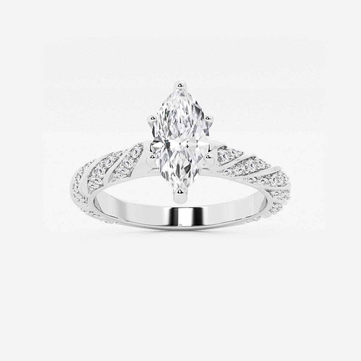 1 1/5 ctw Marquise Lab Grown Diamond Ribbon Engagement Ring