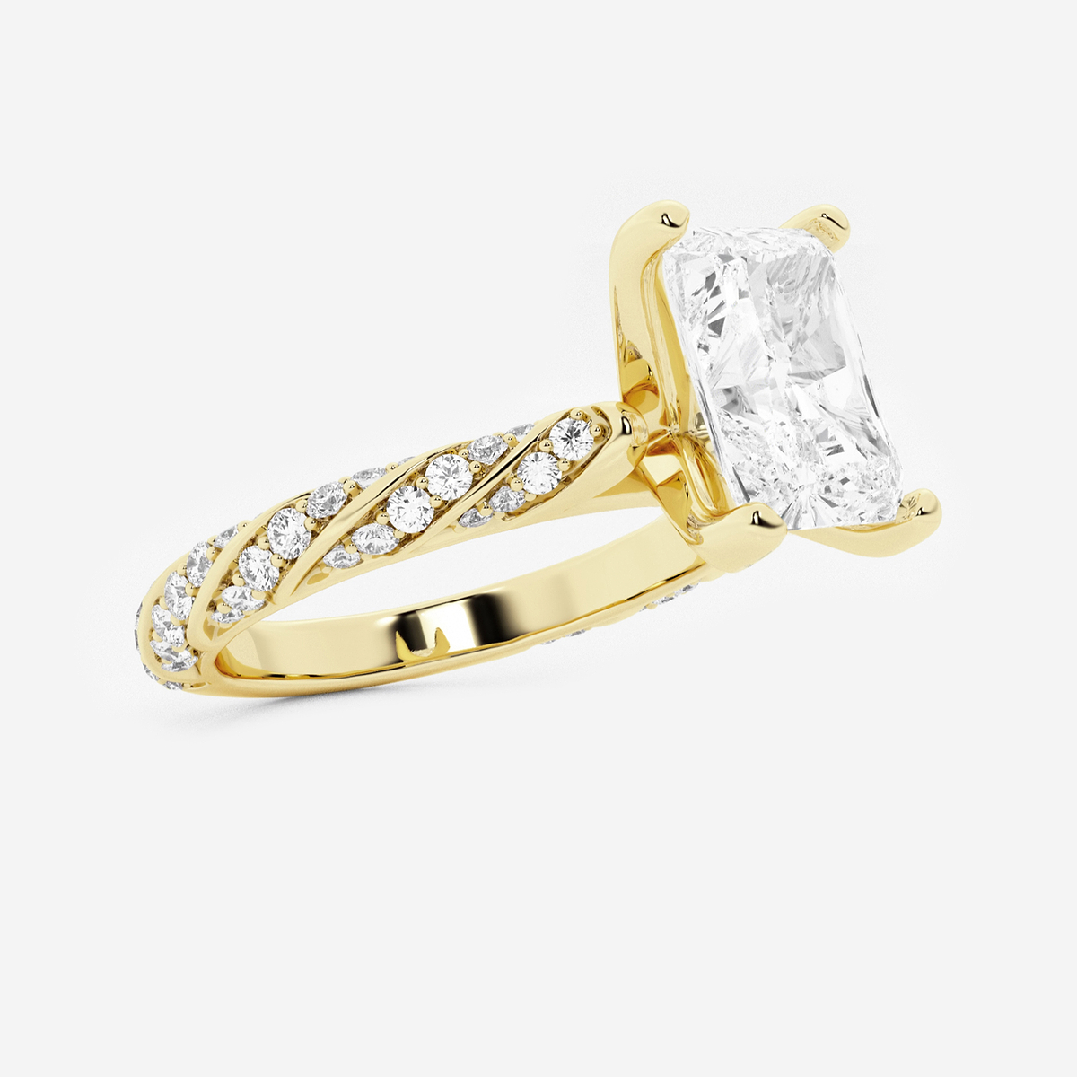 Additional Image 1 for  2 ctw Radiant Lab Grown Diamond Ribbon Engagement Ring