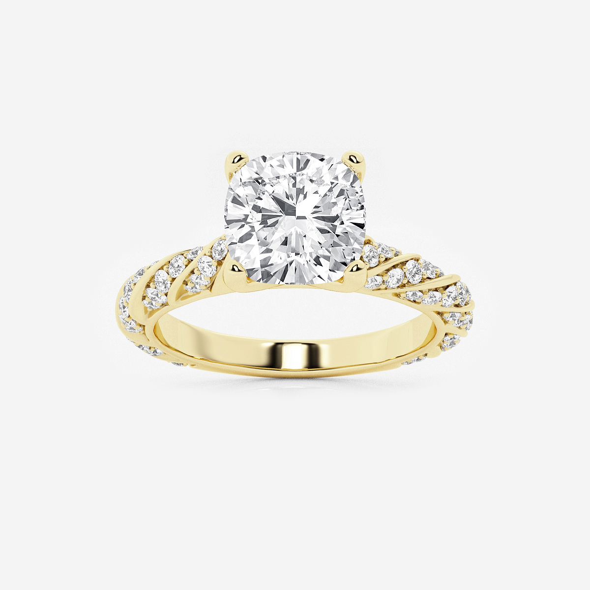 2 2/5 ctw Cushion Lab Grown Diamond Ribbon Engagement Ring