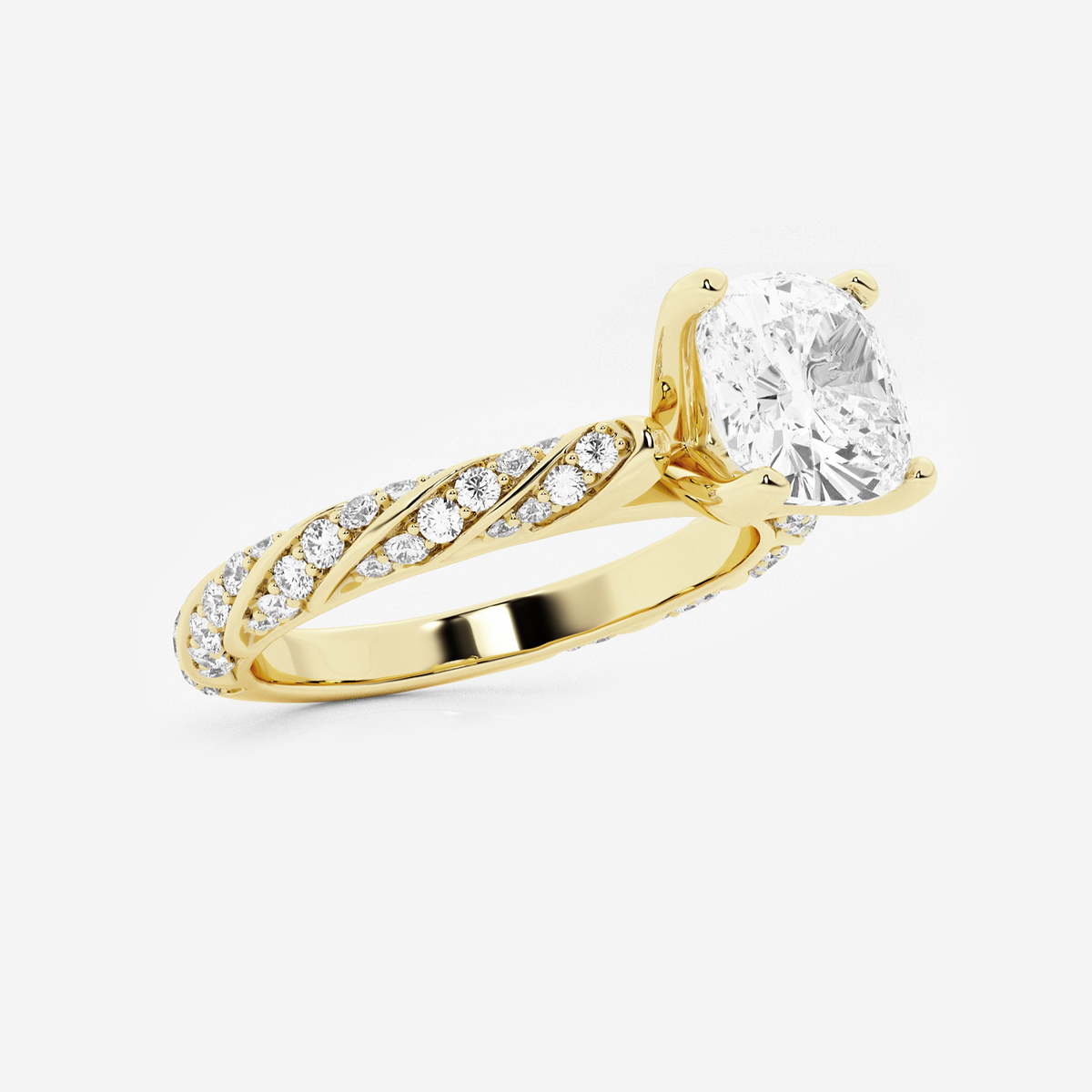 Additional Image 1 for  2 2/5 ctw Cushion Lab Grown Diamond Ribbon Engagement Ring