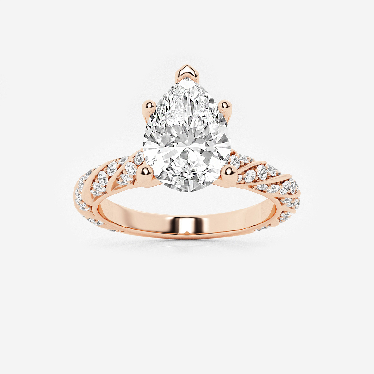 2 2/5 ctw Pear Lab Grown Diamond Ribbon Engagement Ring