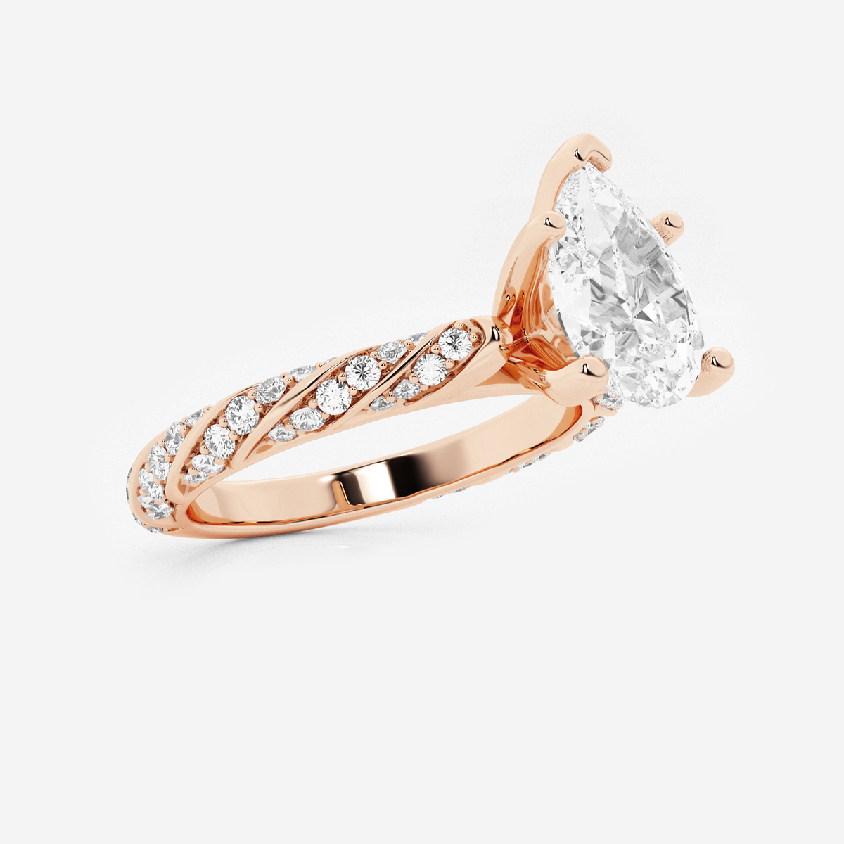 Additional Image 1 for  2 2/5 ctw Pear Lab Grown Diamond Ribbon Engagement Ring