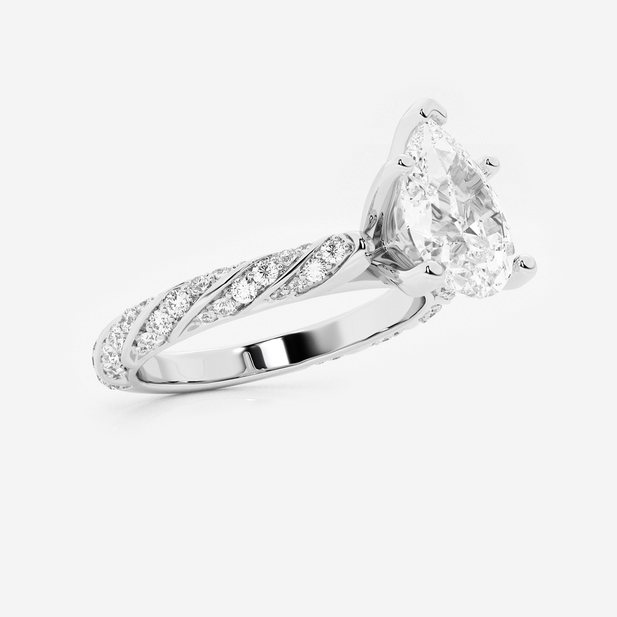 Additional Image 1 for  2 2/5 ctw Pear Lab Grown Diamond Ribbon Engagement Ring