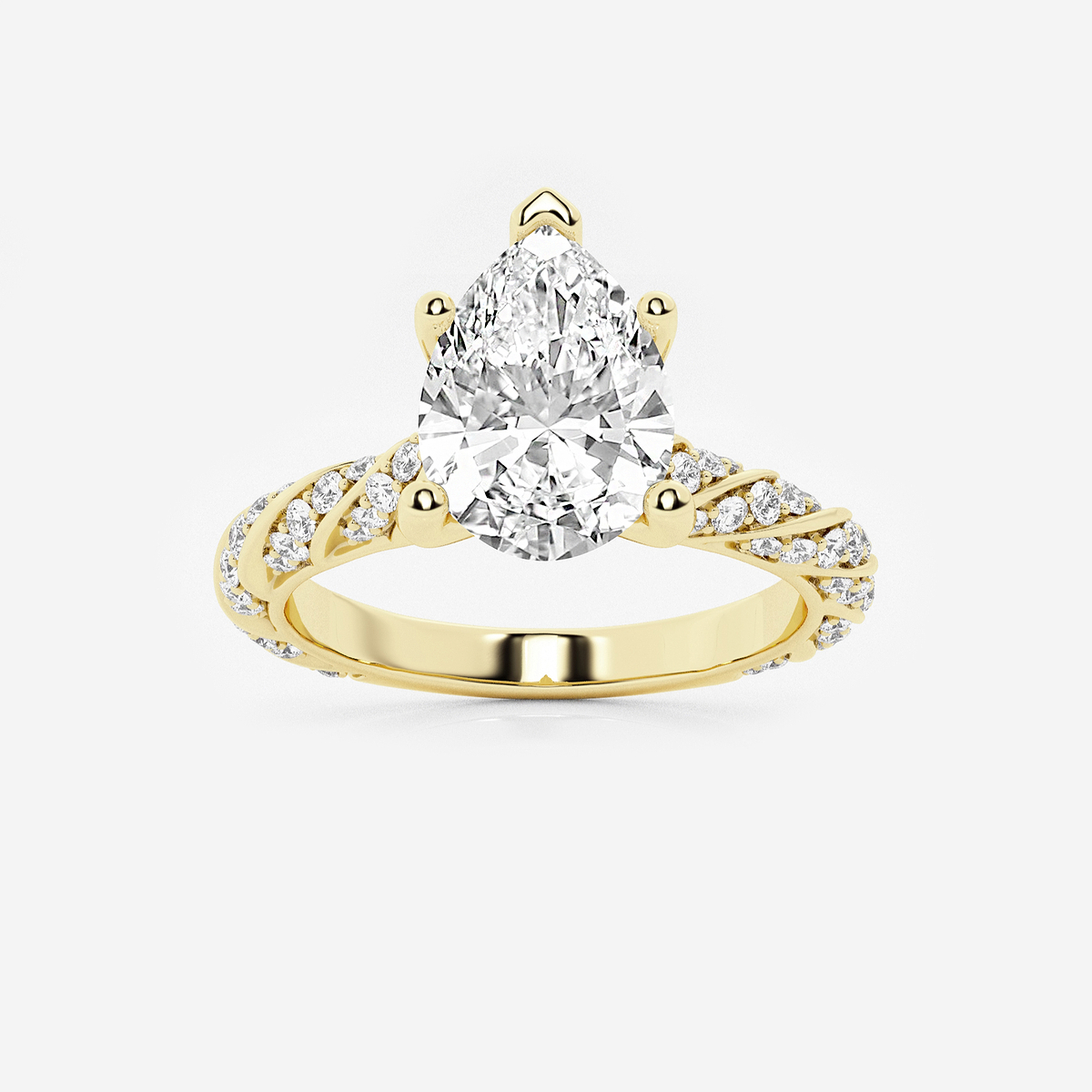 2 2/5 ctw Pear Lab Grown Diamond Ribbon Engagement Ring