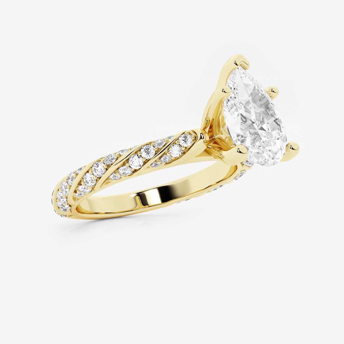 Additional Image 1 for  2 2/5 ctw Pear Lab Grown Diamond Ribbon Engagement Ring