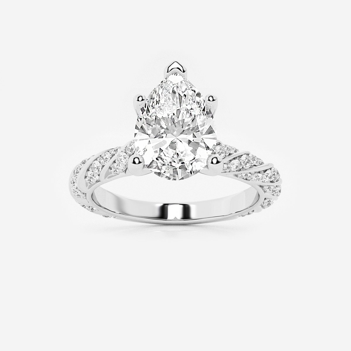 2 2/5 ctw Pear Lab Grown Diamond Ribbon Engagement Ring