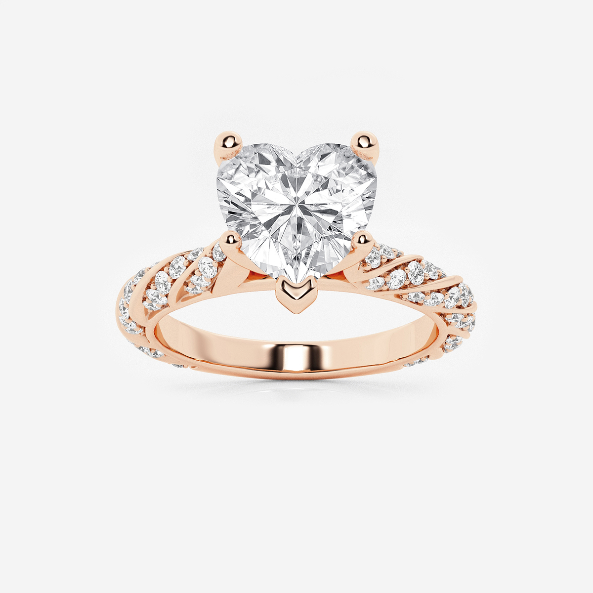 2 2/5 ctw Heart Lab Grown Diamond Ribbon Engagement Ring