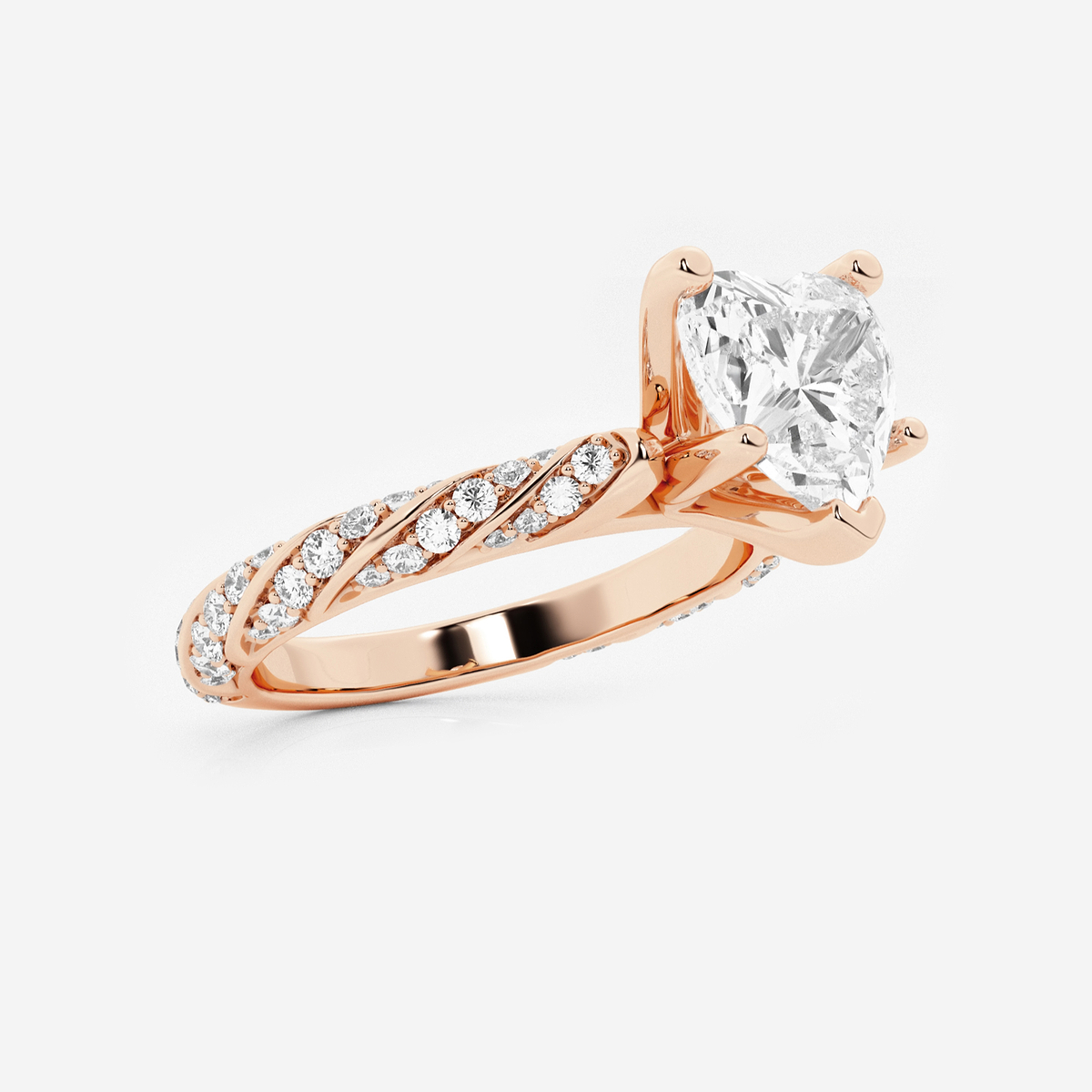 Additional Image 1 for  2 2/5 ctw Heart Lab Grown Diamond Ribbon Engagement Ring