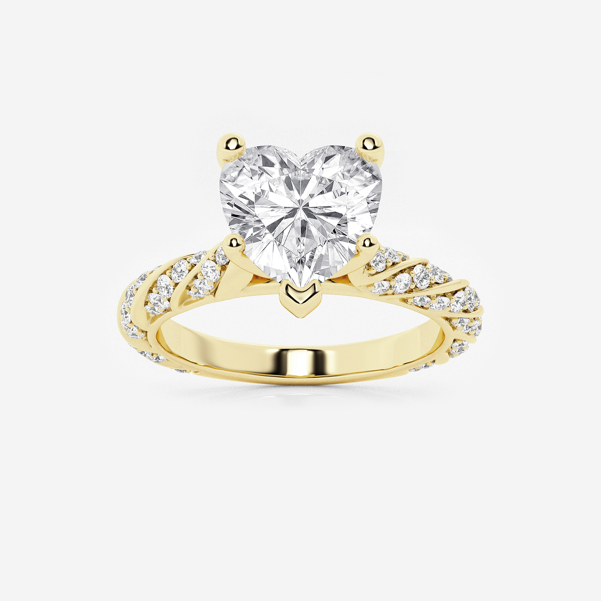 2 2/5 ctw Heart Lab Grown Diamond Ribbon Engagement Ring