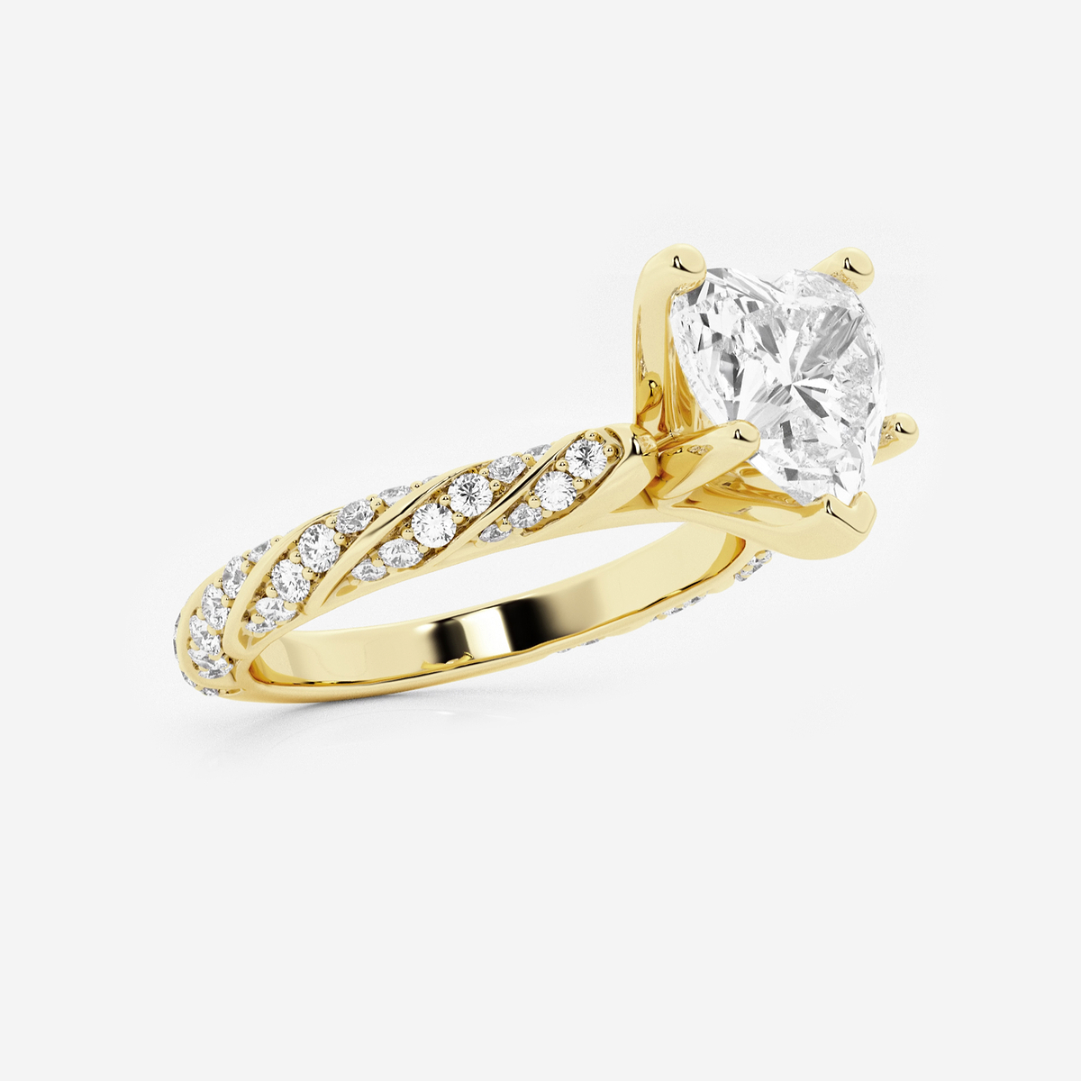 Additional Image 1 for  2 2/5 ctw Heart Lab Grown Diamond Ribbon Engagement Ring