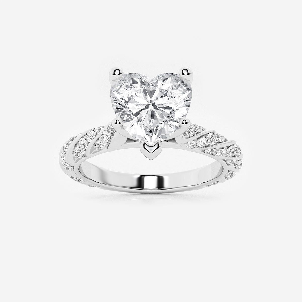 2 2/5 ctw Heart Lab Grown Diamond Ribbon Engagement Ring