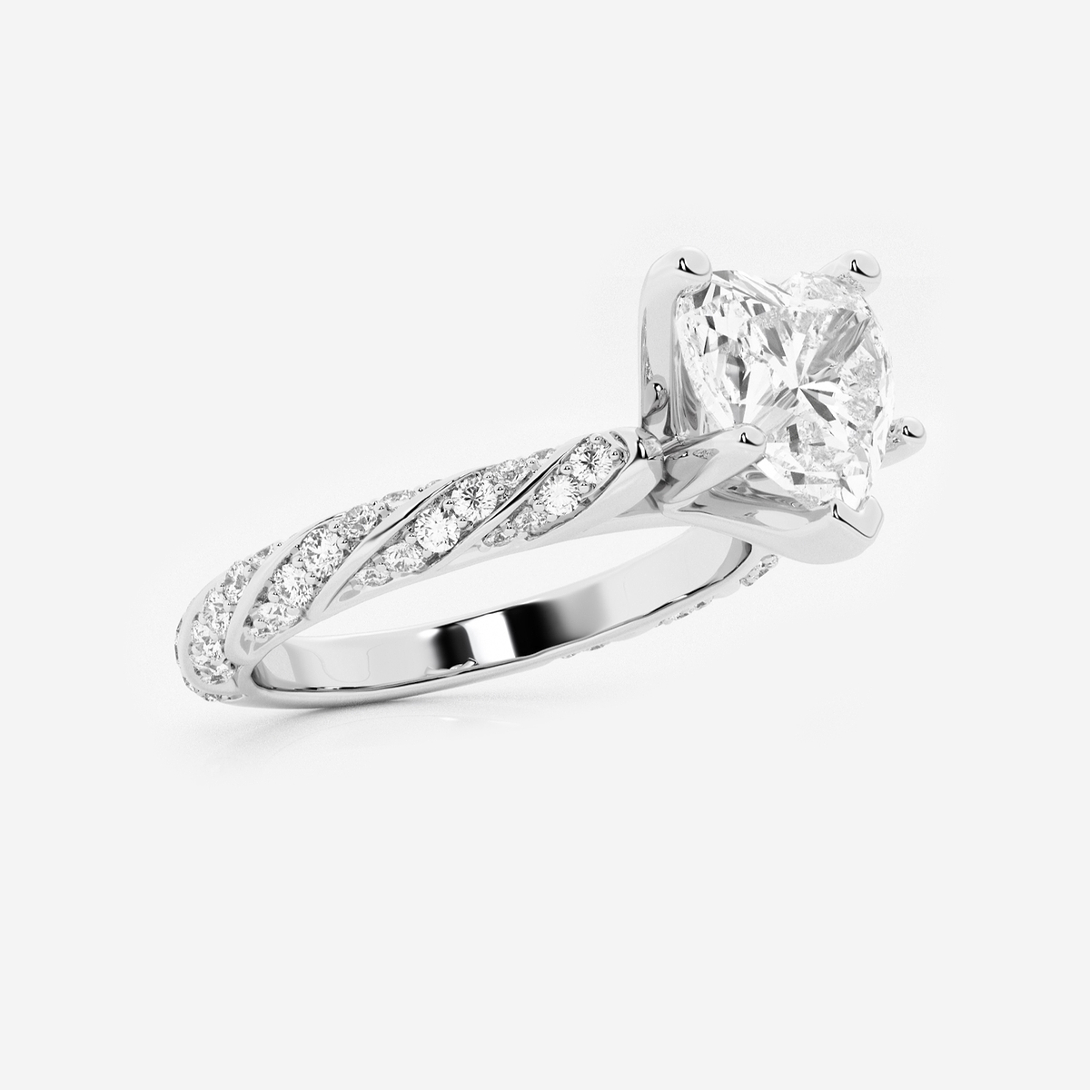 Additional Image 1 for  2 2/5 ctw Heart Lab Grown Diamond Ribbon Engagement Ring