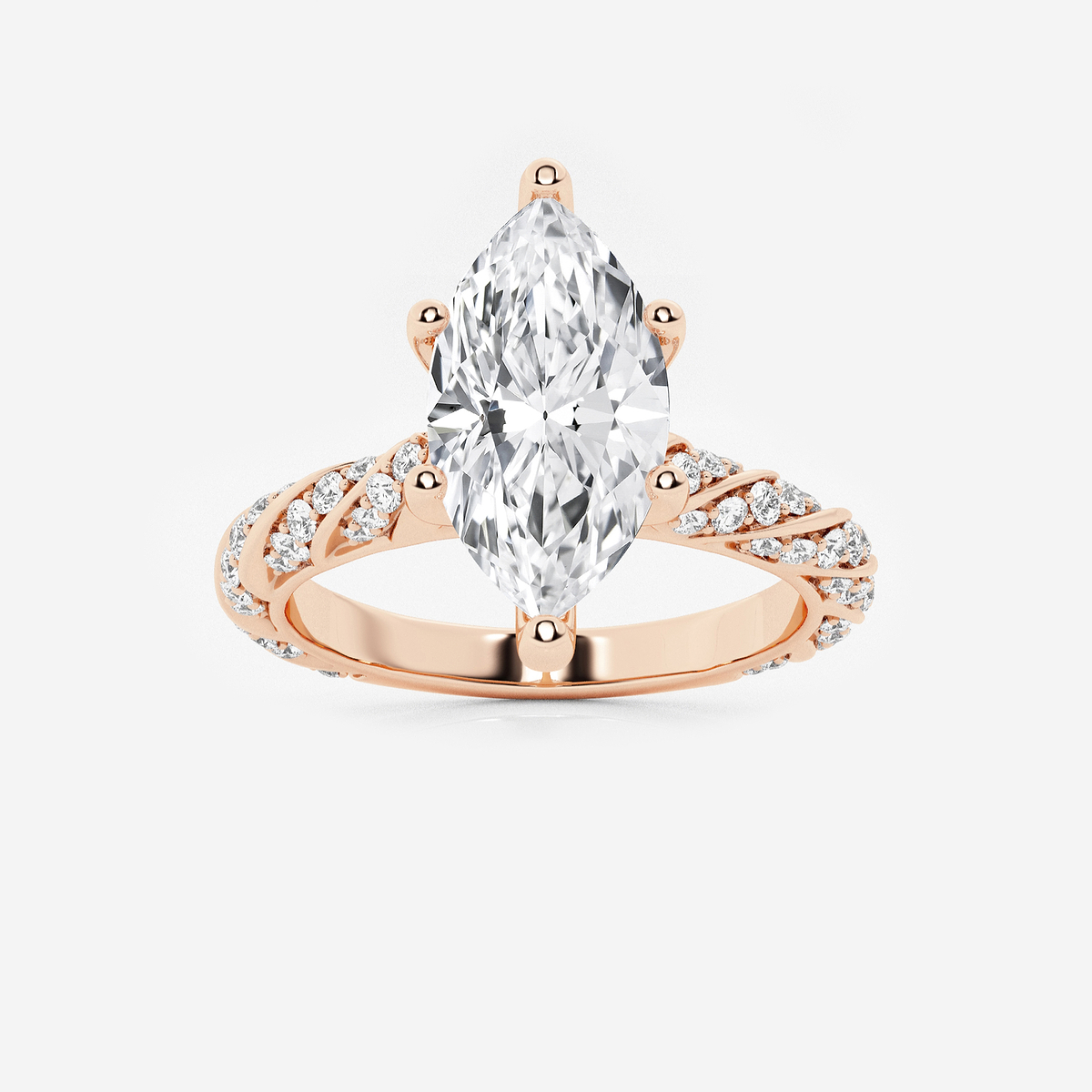 2 2/5 ctw Marquise Lab Grown Diamond Ribbon Engagement Ring