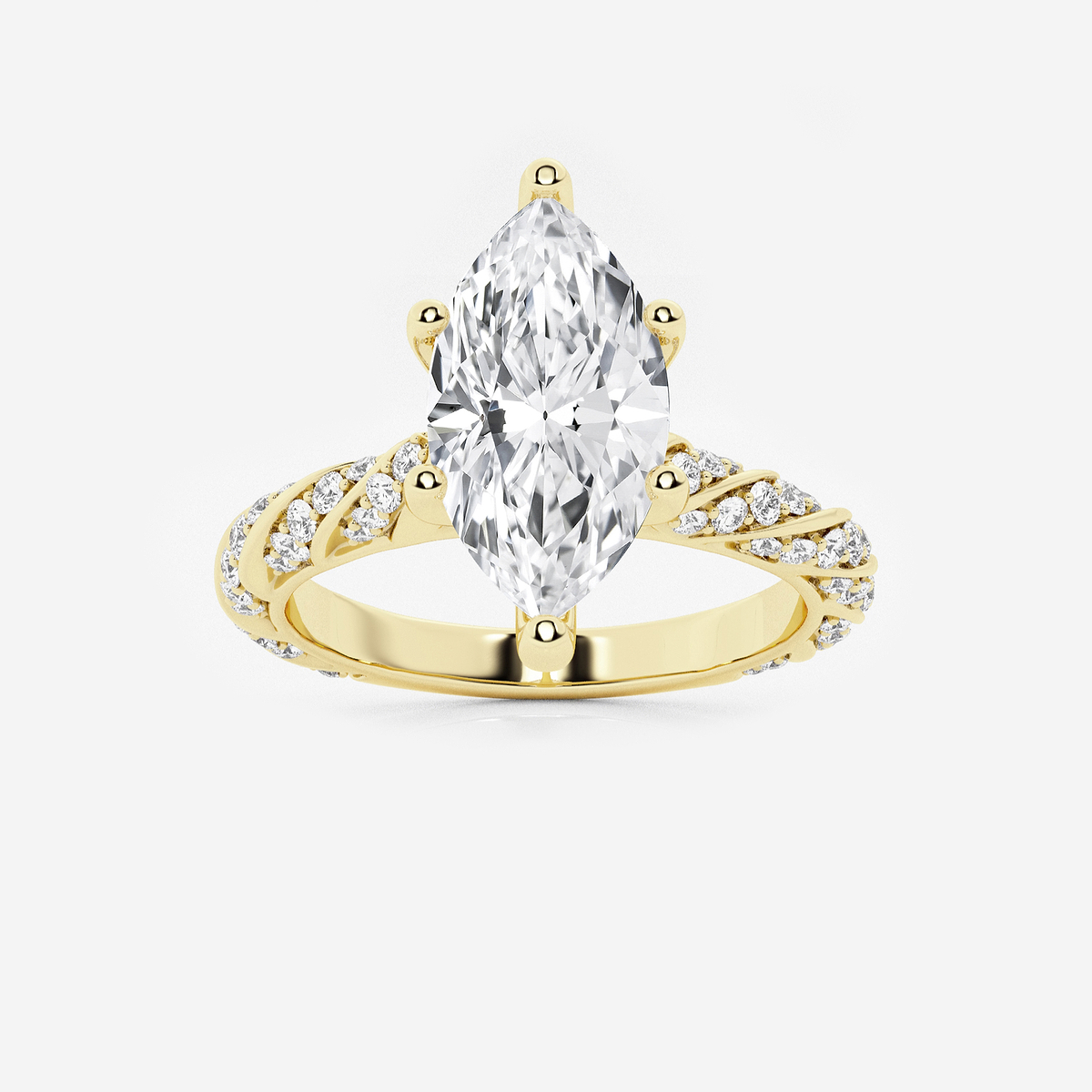 2 2/5 ctw Marquise Lab Grown Diamond Ribbon Engagement Ring