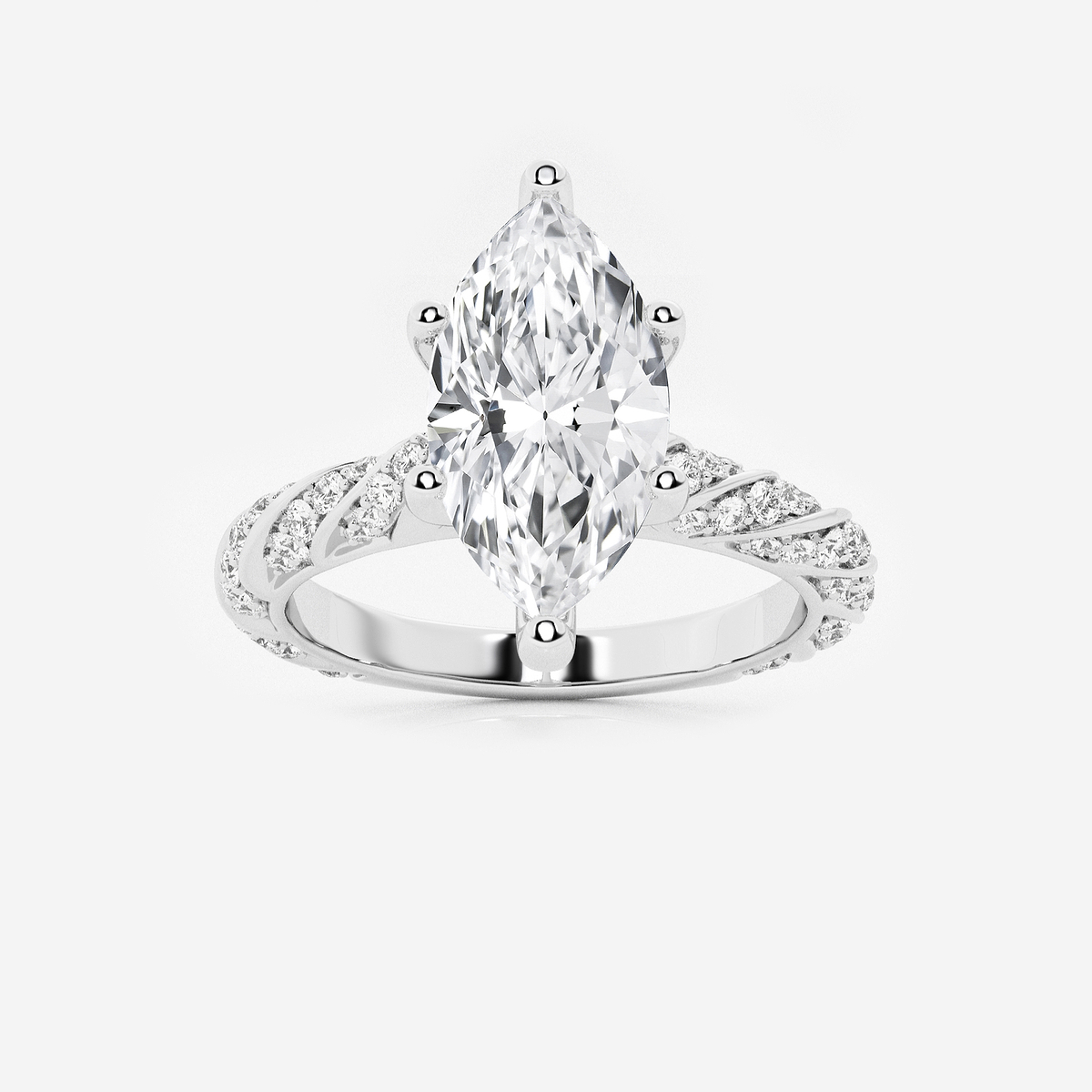 2 2/5 ctw Marquise Lab Grown Diamond Ribbon Engagement Ring