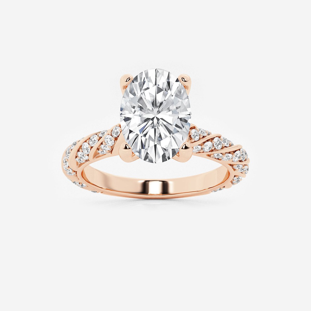 2 2/5 ctw Oval Lab Grown Diamond Ribbon Engagement Ring