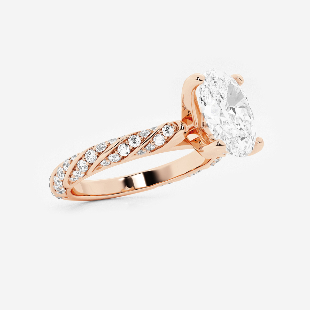 Additional Image 1 for  2 2/5 ctw Oval Lab Grown Diamond Ribbon Engagement Ring