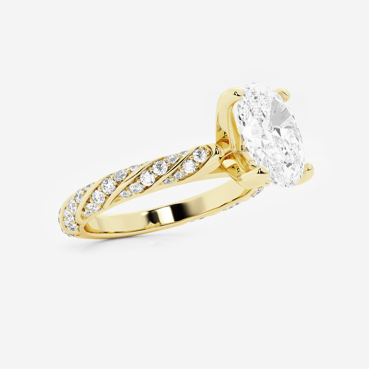 Additional Image 1 for  2 2/5 ctw Oval Lab Grown Diamond Ribbon Engagement Ring