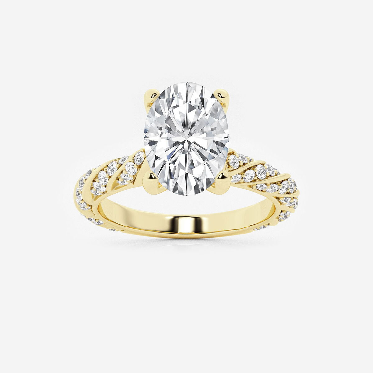 2 2/5 ctw Oval Lab Grown Diamond Ribbon Engagement Ring