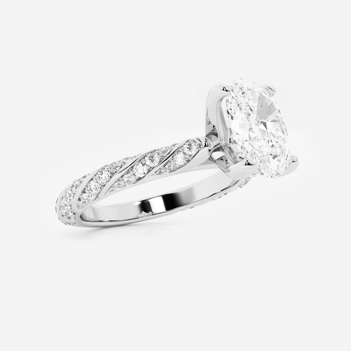 Additional Image 1 for  2 2/5 ctw Oval Lab Grown Diamond Ribbon Engagement Ring