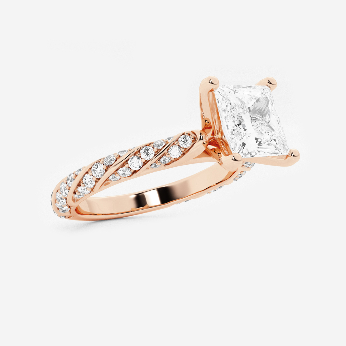 Additional Image 1 for  2 2/5 ctw Princess Lab Grown Diamond Ribbon Engagement Ring