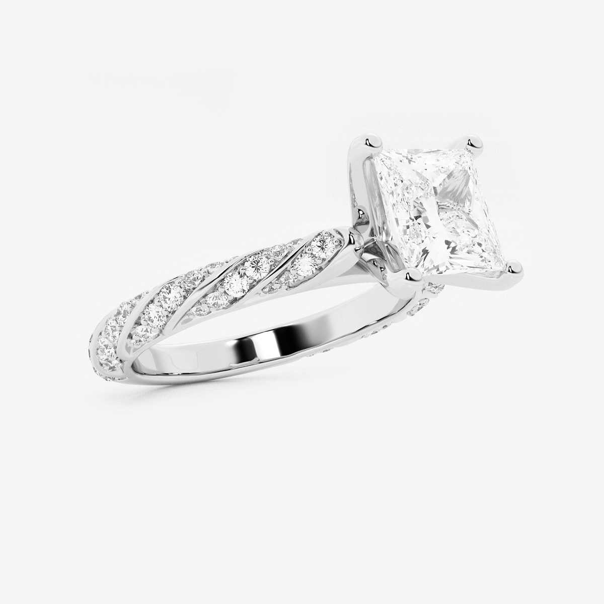 Additional Image 1 for  2 2/5 ctw Princess Lab Grown Diamond Ribbon Engagement Ring