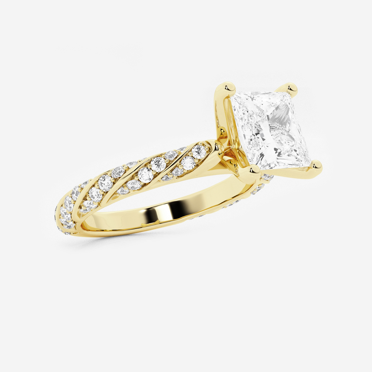 Additional Image 1 for  2 2/5 ctw Princess Lab Grown Diamond Ribbon Engagement Ring