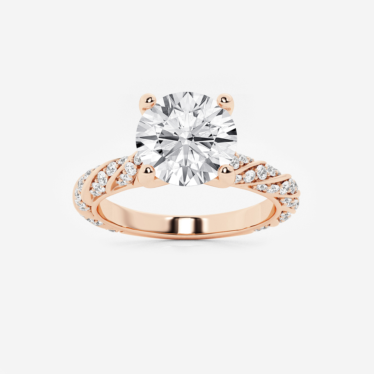 2 2/5 ctw Round Lab Grown Diamond Ribbon Engagement Ring