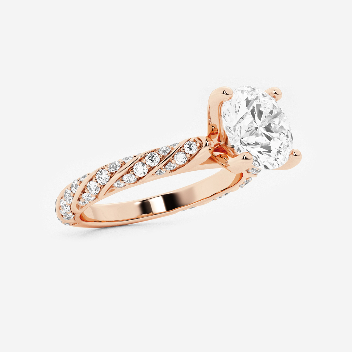 Additional Image 1 for  2 2/5 ctw Round Lab Grown Diamond Ribbon Engagement Ring
