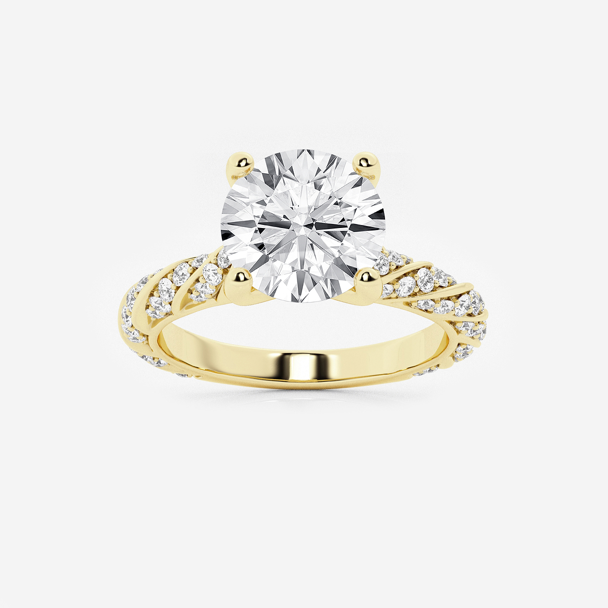 2 2/5 ctw Round Lab Grown Diamond Ribbon Engagement Ring