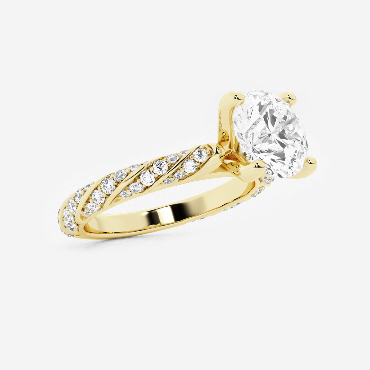 Additional Image 1 for  2 2/5 ctw Round Lab Grown Diamond Ribbon Engagement Ring