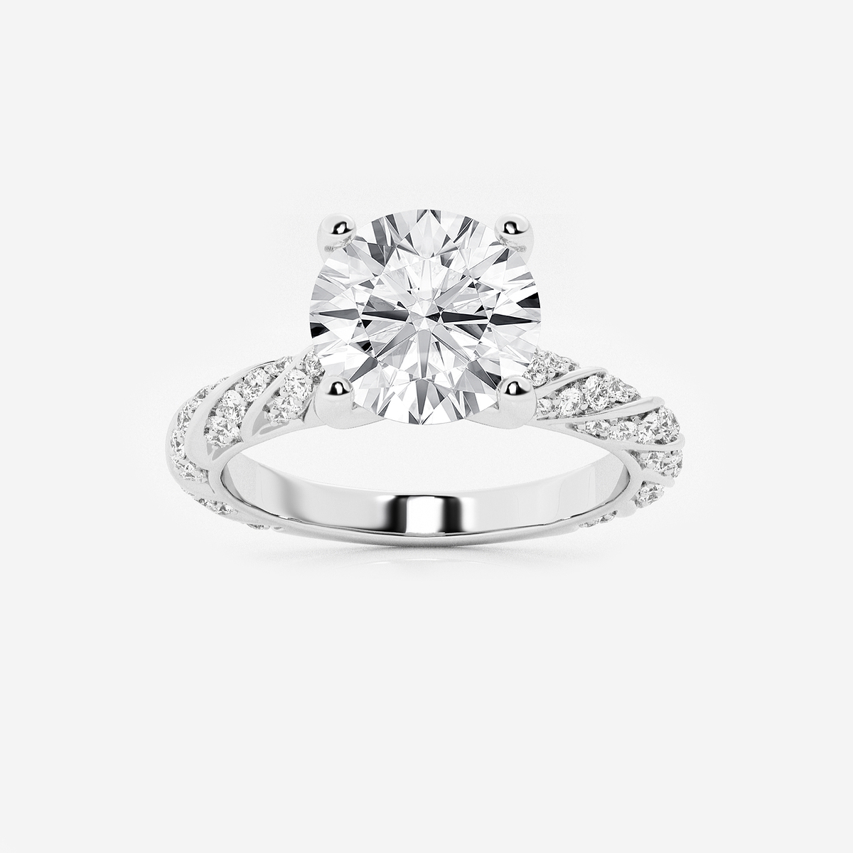 2 2/5 ctw Round Lab Grown Diamond Ribbon Engagement Ring