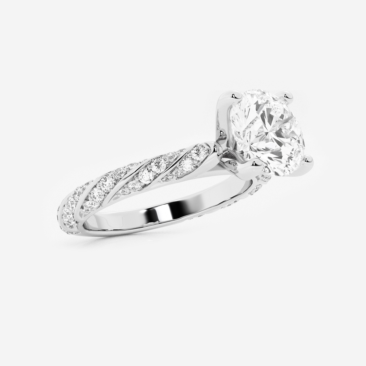 Additional Image 1 for  2 2/5 ctw Round Lab Grown Diamond Ribbon Engagement Ring