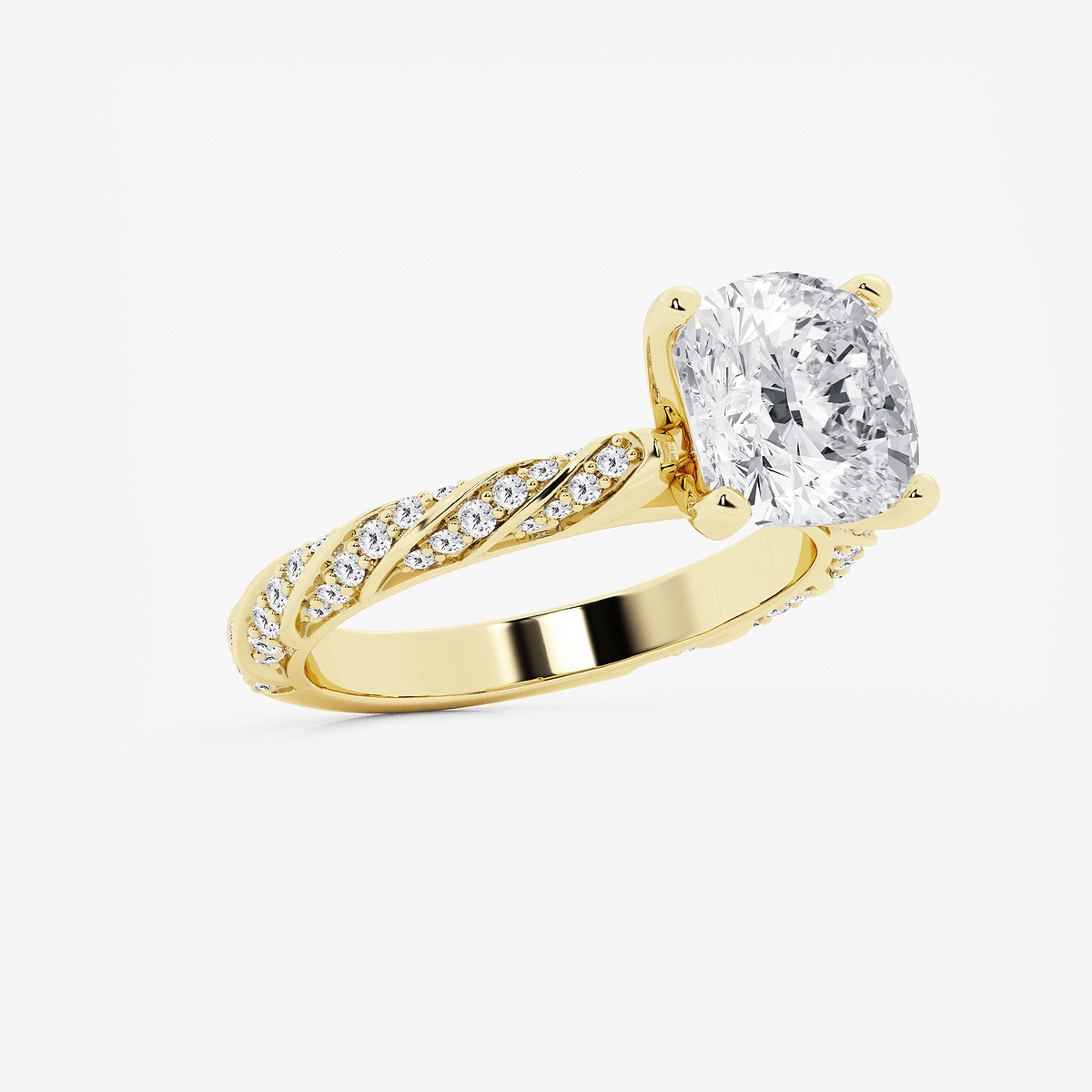 Additional Image 1 for  4 2/5 ctw Cushion Lab Grown Diamond Ribbon Engagement Ring