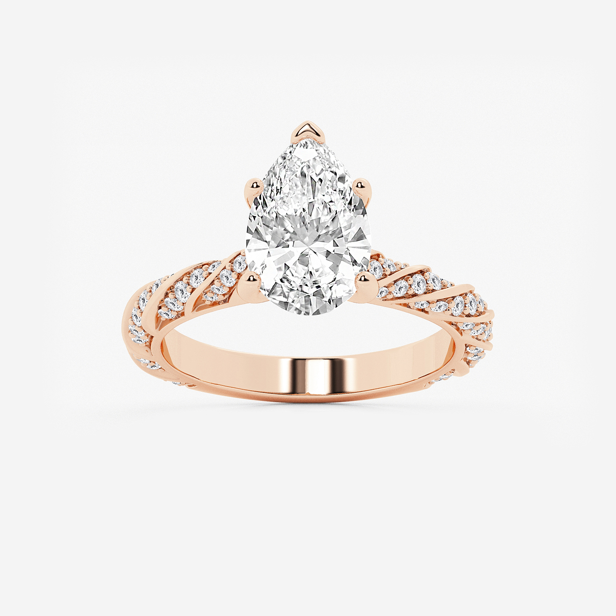 3 ctw Pear Lab Grown Diamond Ribbon Engagement Ring
