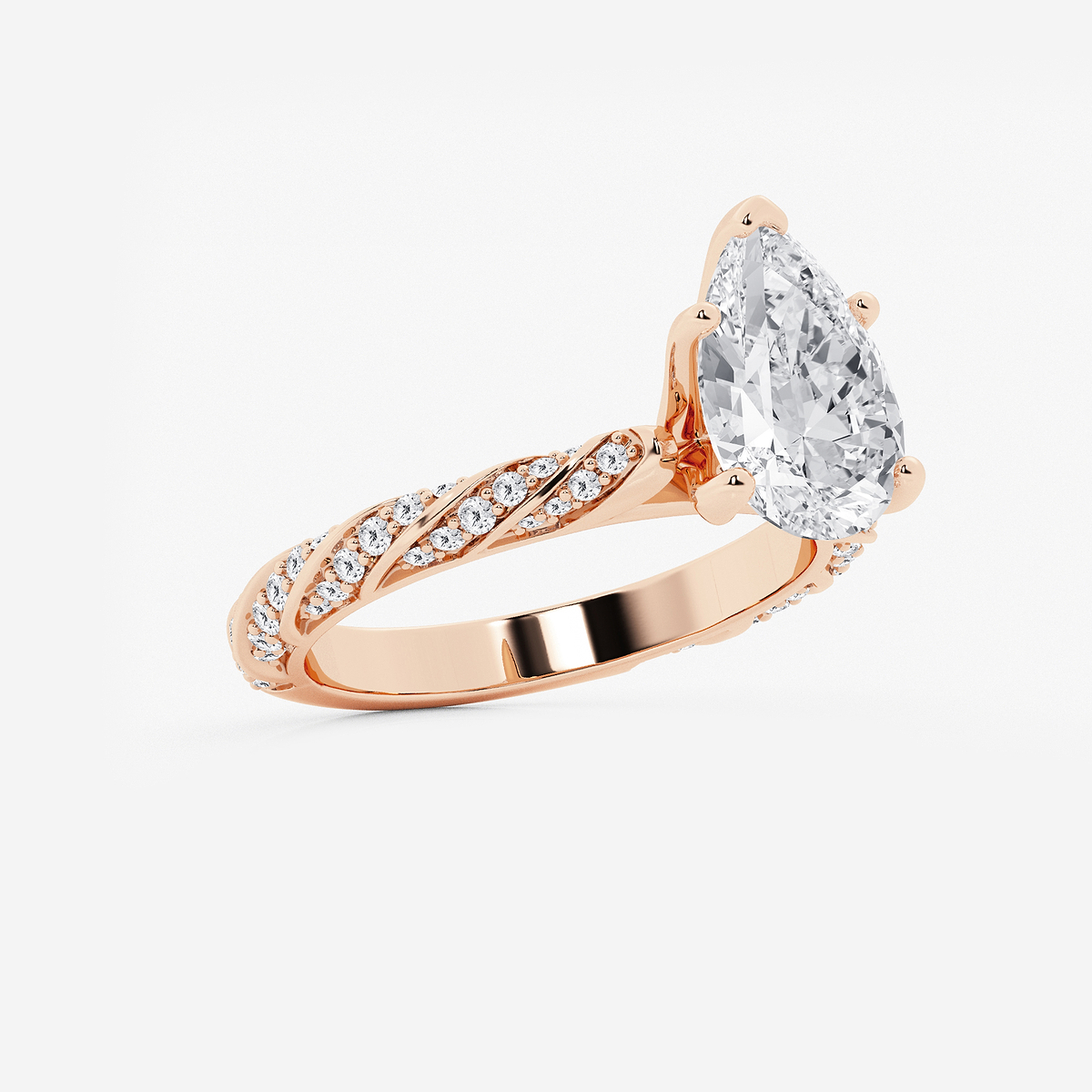 Additional Image 1 for  3 ctw Pear Lab Grown Diamond Ribbon Engagement Ring