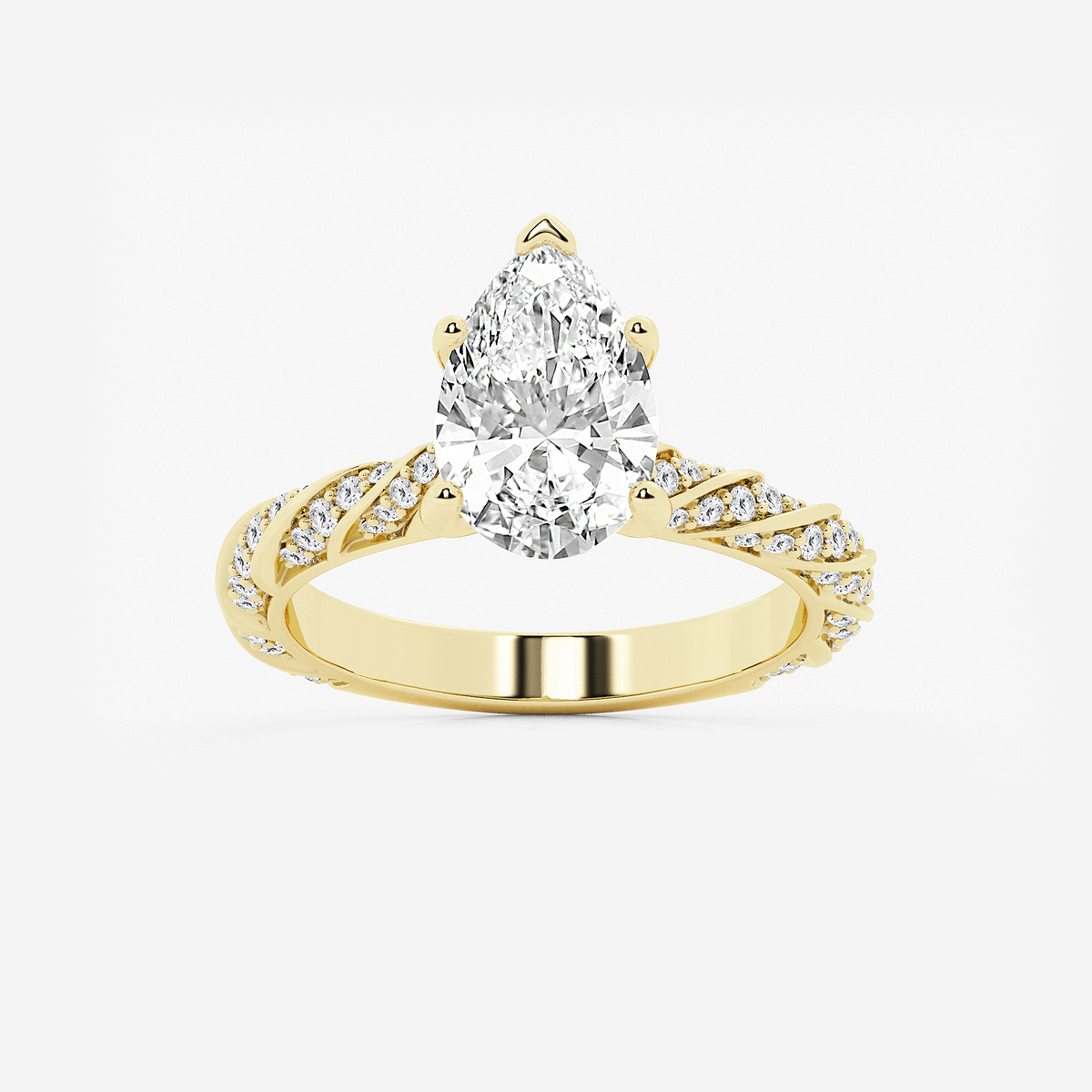 3 ctw Pear Lab Grown Diamond Ribbon Engagement Ring
