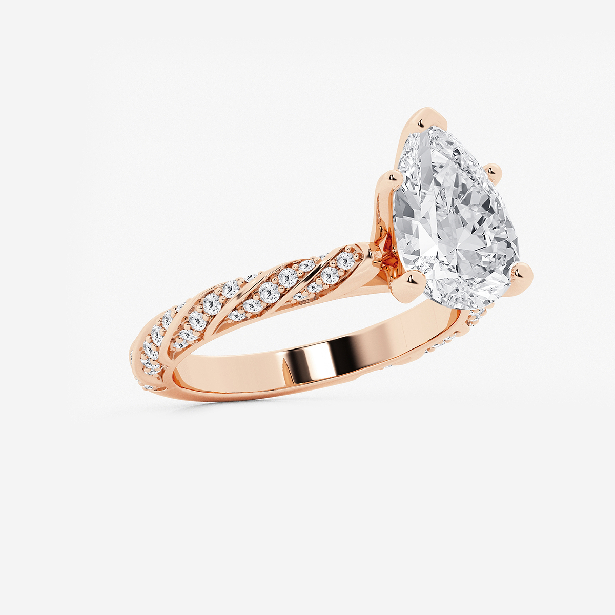 Additional Image 1 for  3 2/5 ctw Pear Lab Grown Diamond Ribbon Engagement Ring