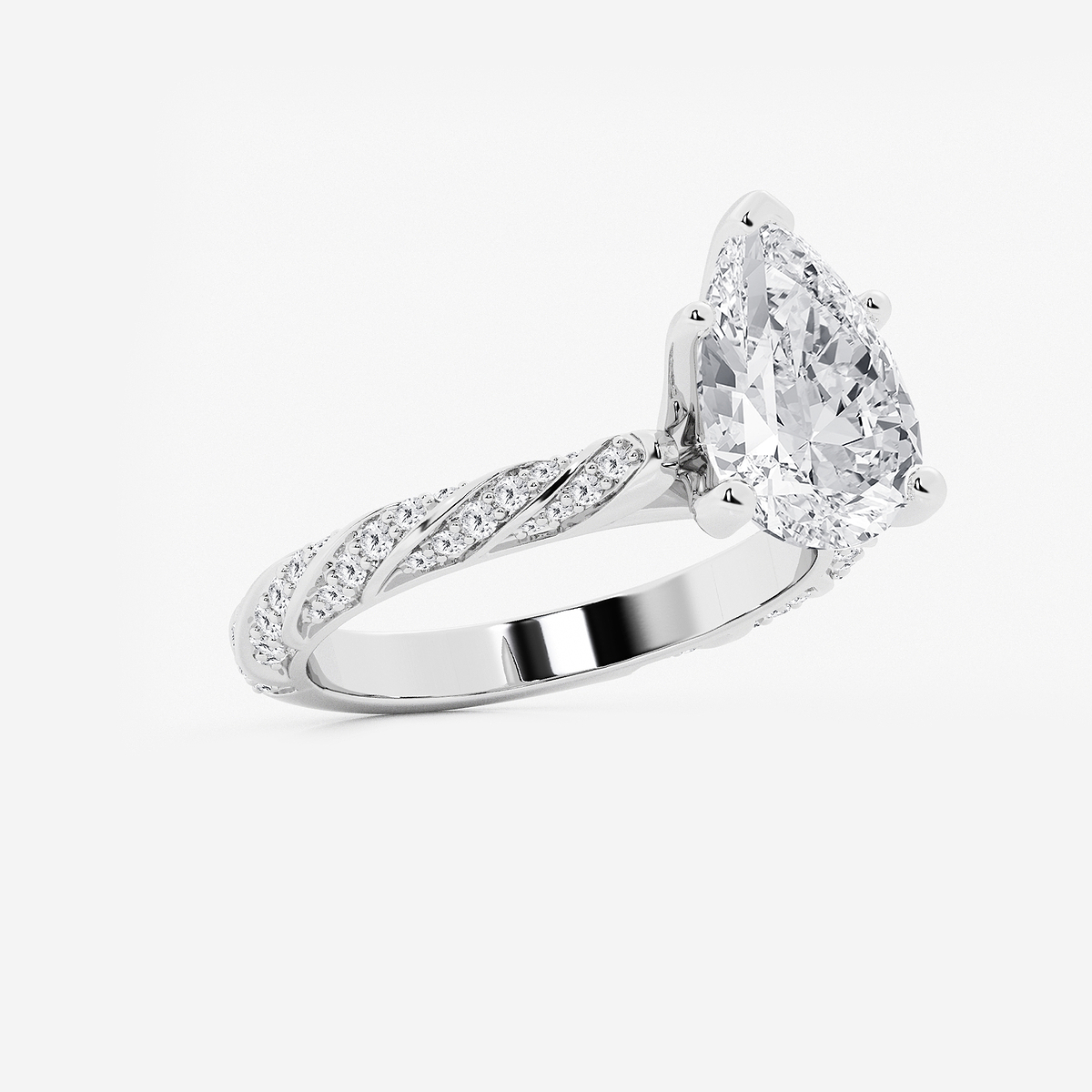 Additional Image 1 for  3 2/5 ctw Pear Lab Grown Diamond Ribbon Engagement Ring