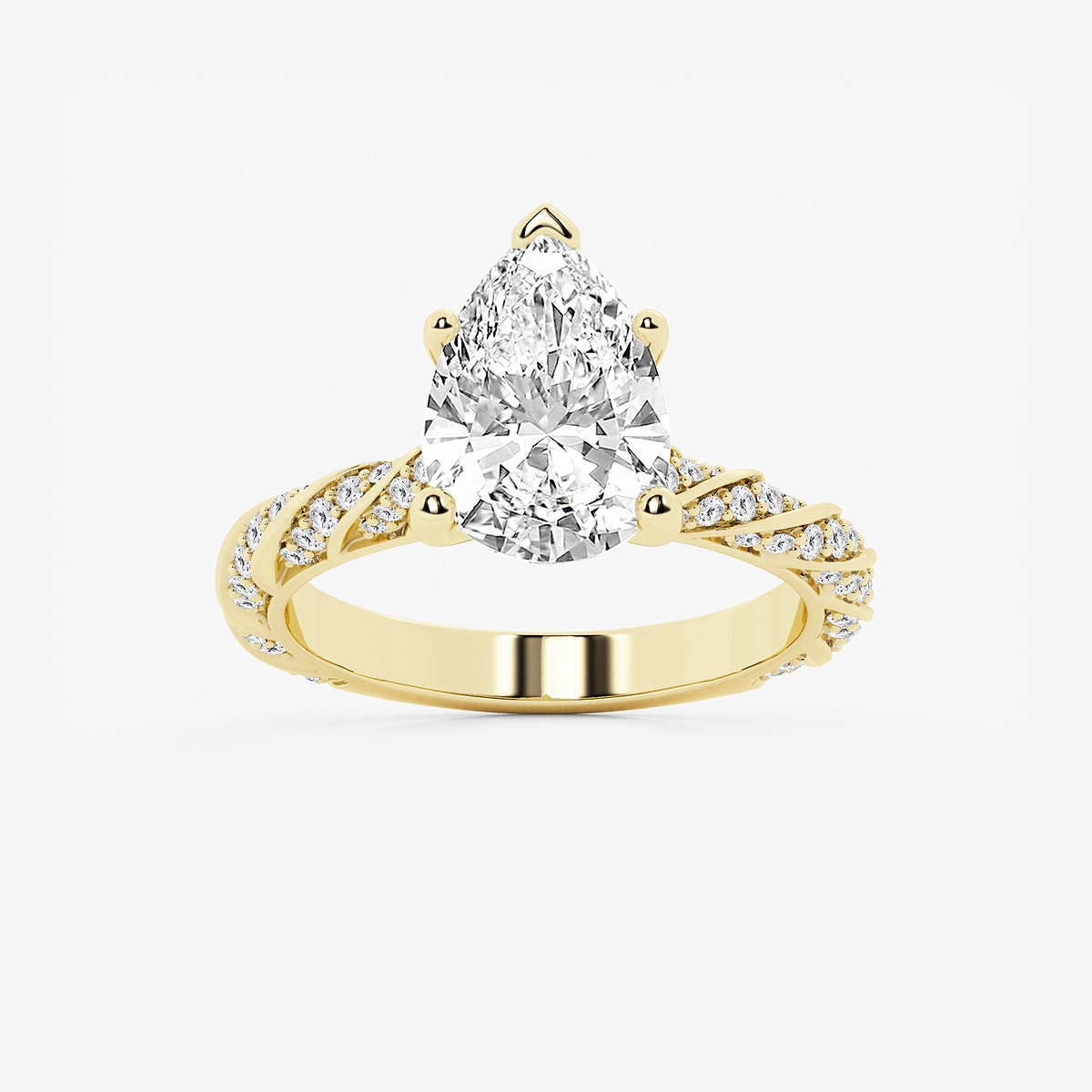 4 2/5 ctw Pear Lab Grown Diamond Ribbon Engagement Ring
