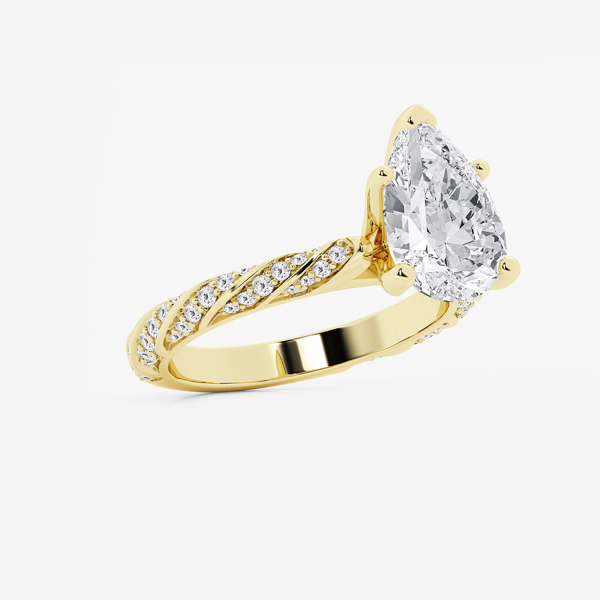 Additional Image 1 for  4 2/5 ctw Pear Lab Grown Diamond Ribbon Engagement Ring