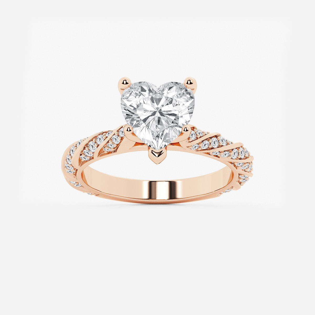 3 ctw Heart Lab Grown Diamond Ribbon Engagement Ring