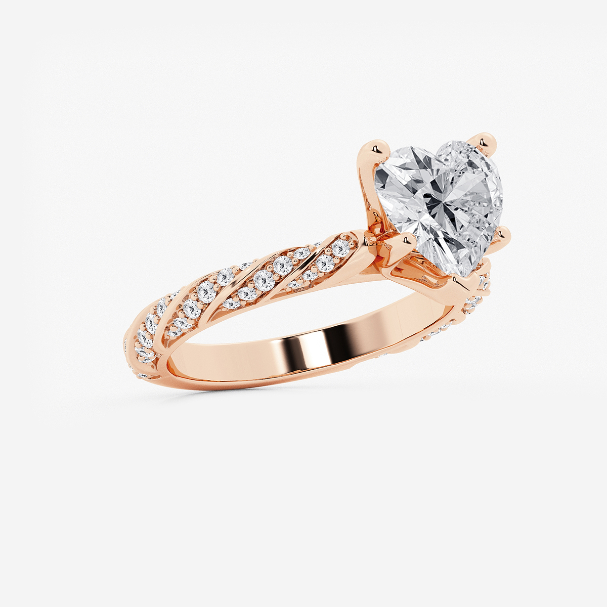 Additional Image 1 for  3 ctw Heart Lab Grown Diamond Ribbon Engagement Ring