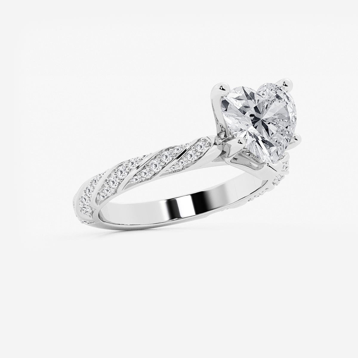 Additional Image 1 for  3 ctw Heart Lab Grown Diamond Ribbon Engagement Ring