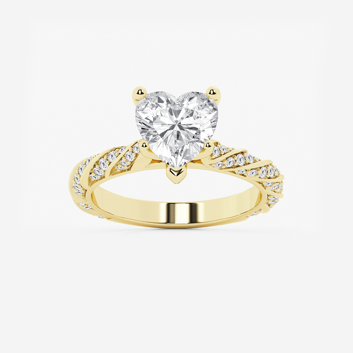 3 ctw Heart Lab Grown Diamond Ribbon Engagement Ring