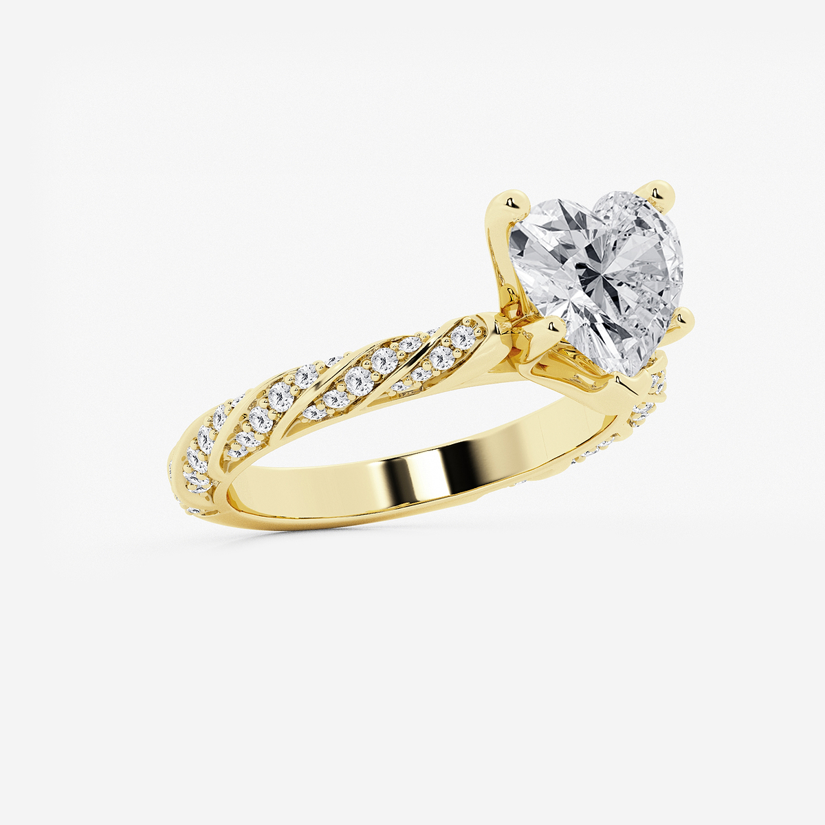Additional Image 1 for  3 ctw Heart Lab Grown Diamond Ribbon Engagement Ring