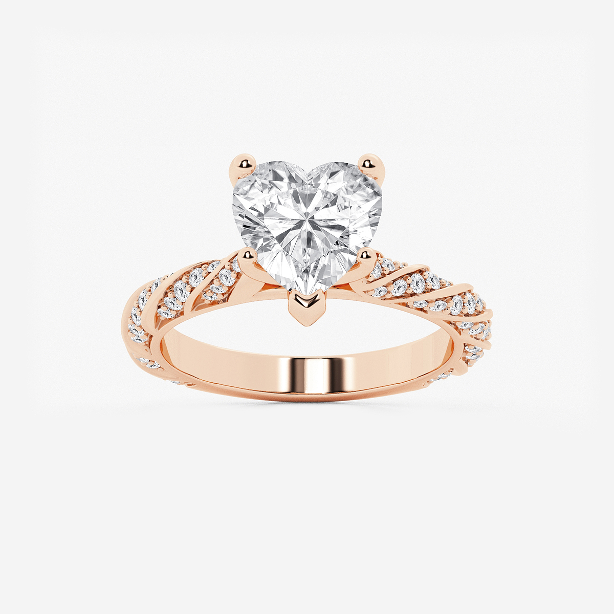 4 2/5 ctw Heart Lab Grown Diamond Ribbon Engagement Ring