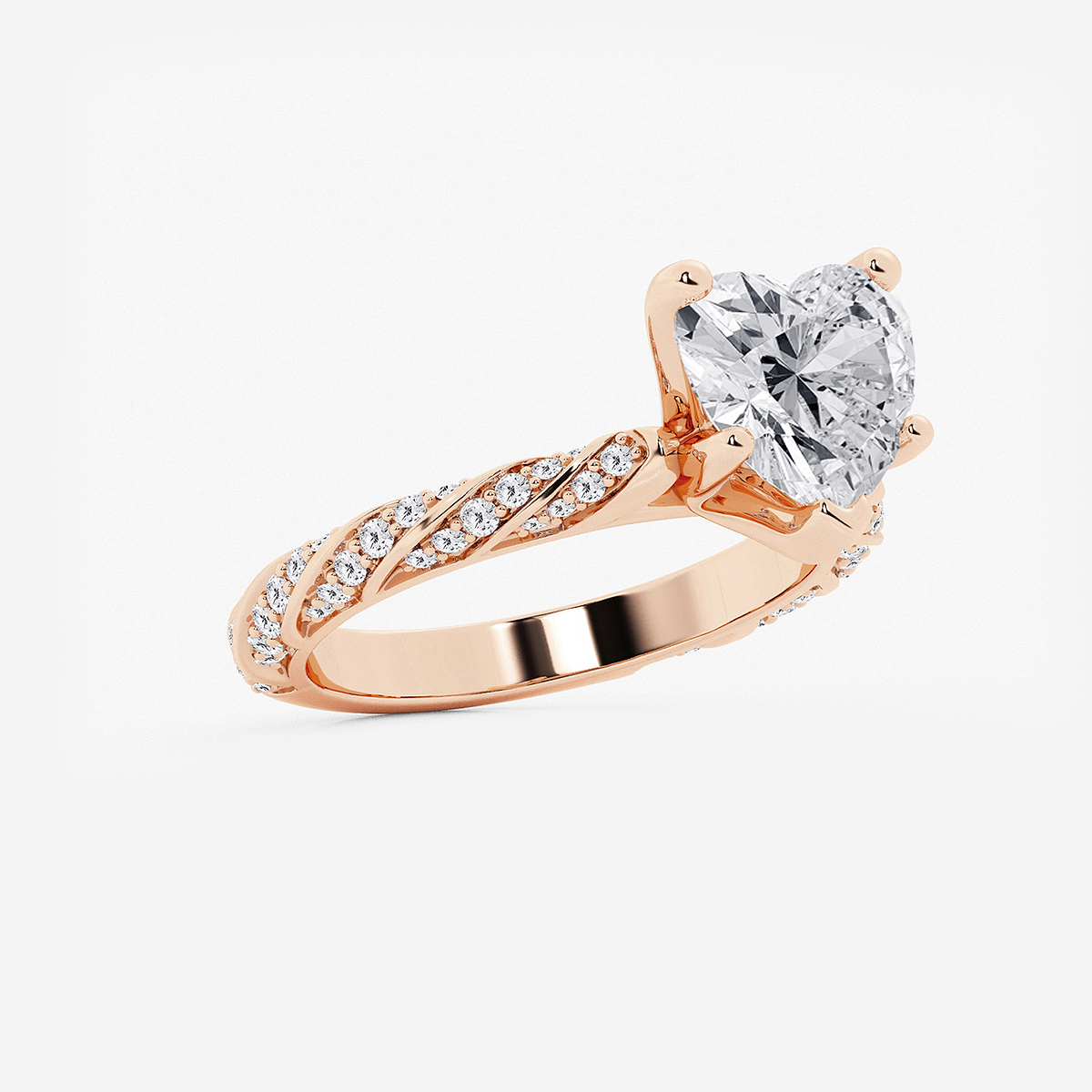 Additional Image 1 for  4 2/5 ctw Heart Lab Grown Diamond Ribbon Engagement Ring